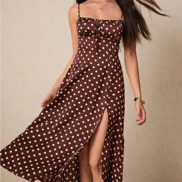 Dresses | Brown Polka Dot Dress